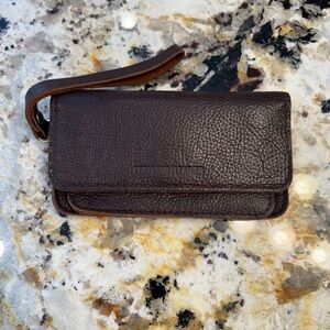 Portland Leather Lily wristlet/wallet in Coldbrew